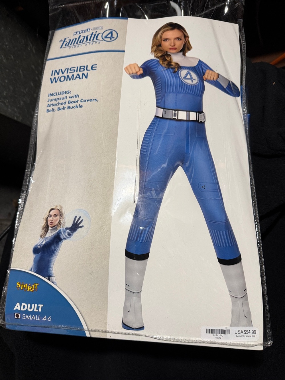 Spirit Invisible Woman Blue Jumpsuit Costume